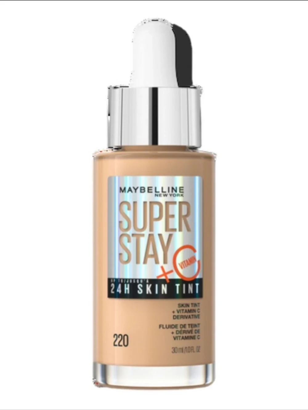 Maybelline Super Stay 24HR Skin Tint Foundation Serum with Vitamin C, 220